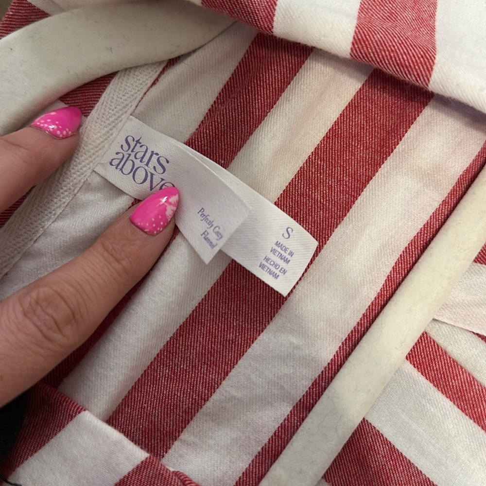 Stars Above Red and White Striped Shirt / PJ top - Picture 2 of 3